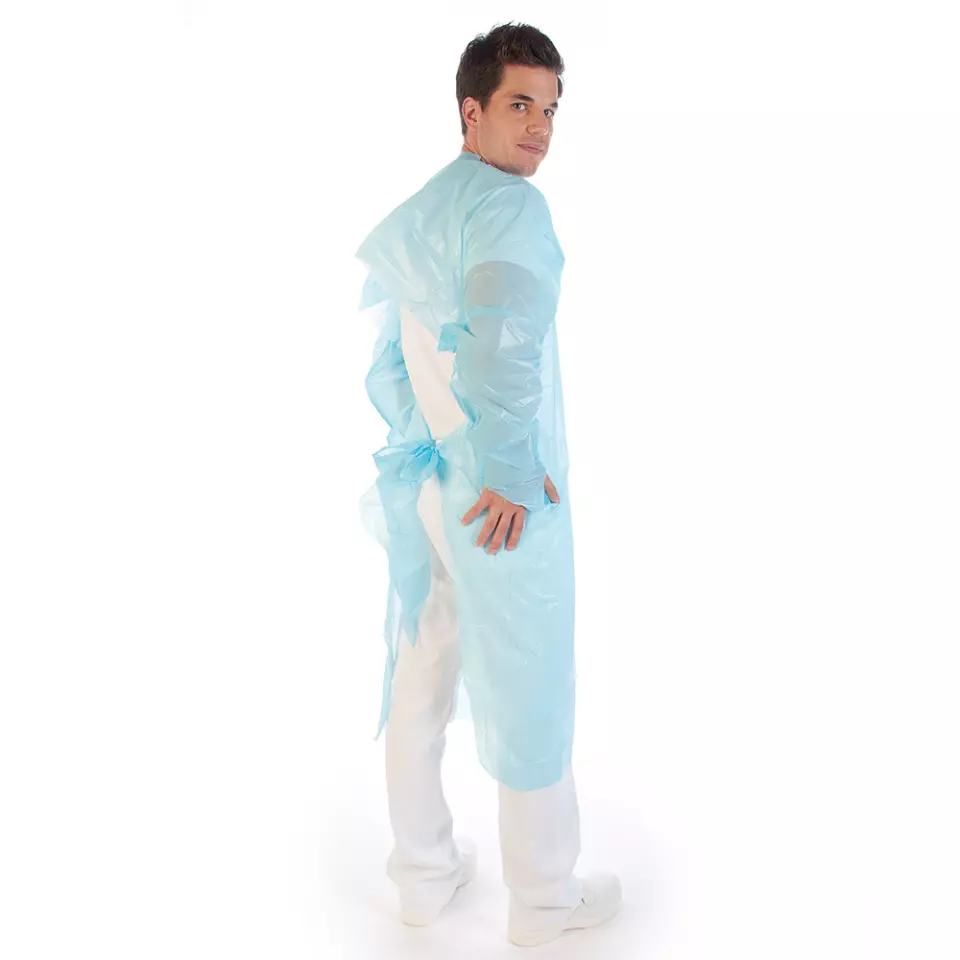 HygoNorm 27796P, CPE Examination Gowns, Light, XXL, Blue, image 2, gallery thumbnail