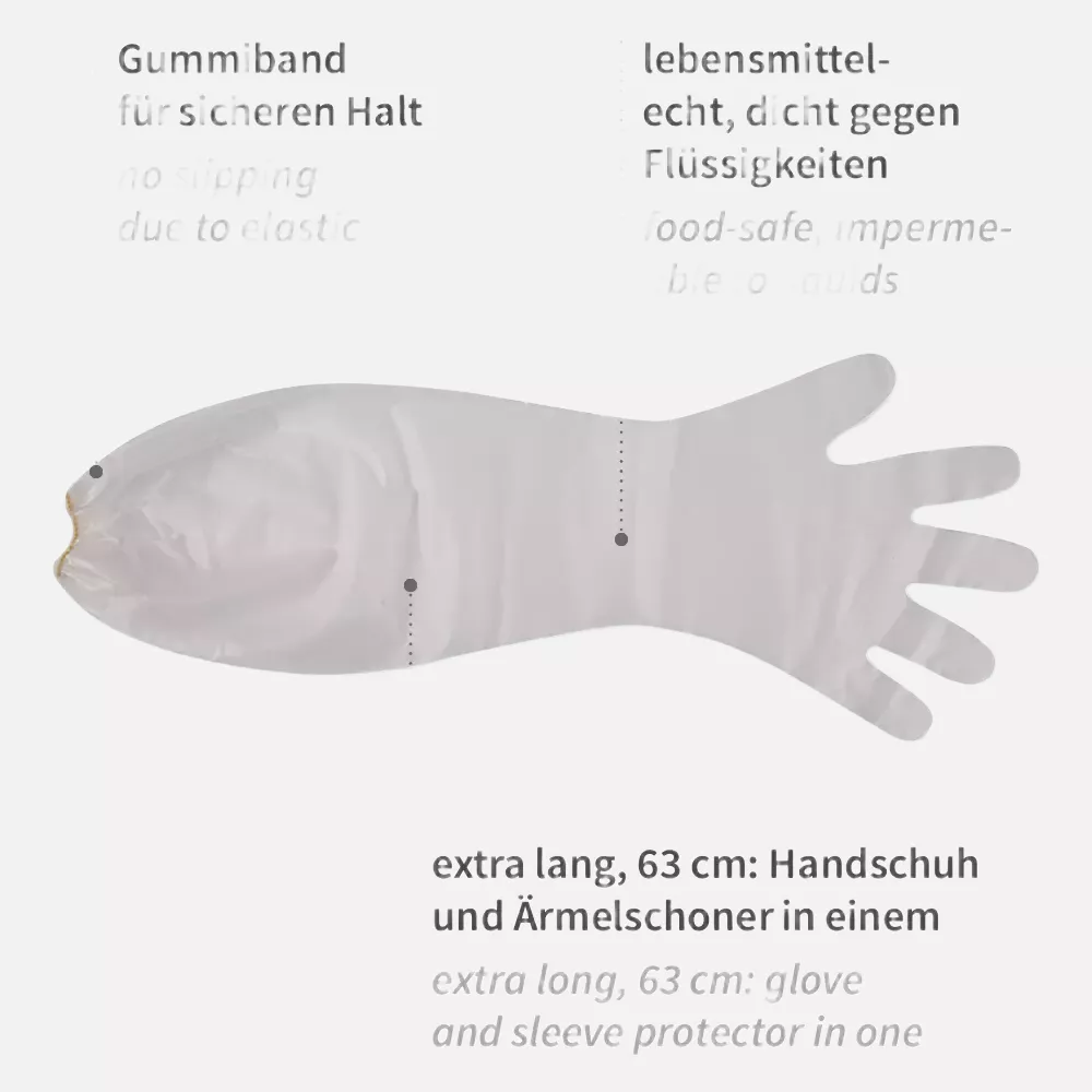 HygoStar 263153, Grip Long CPE Gloves, Transparent, image 2