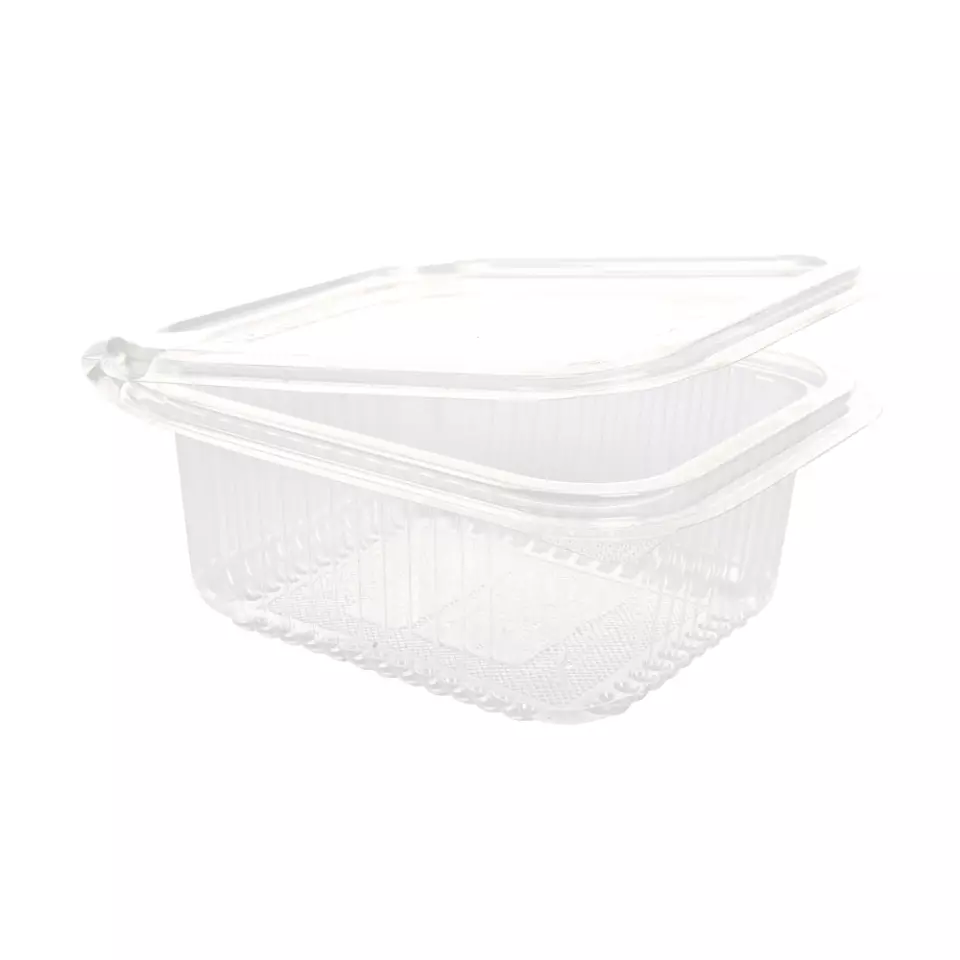Franz Mensch 423902, Organic Rectangular PLA Deli & Salad Bowls with Hinged Lid, 500 ml
