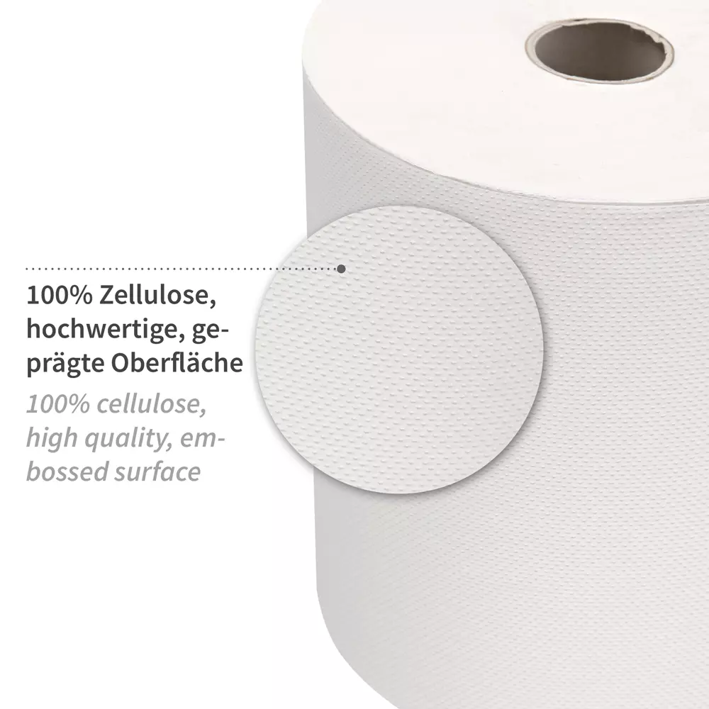 HygoClean 304463, 3-lagige Zellstoff-Papierhandtuchrollen, Außenabrollung, Hochweiß, image 2