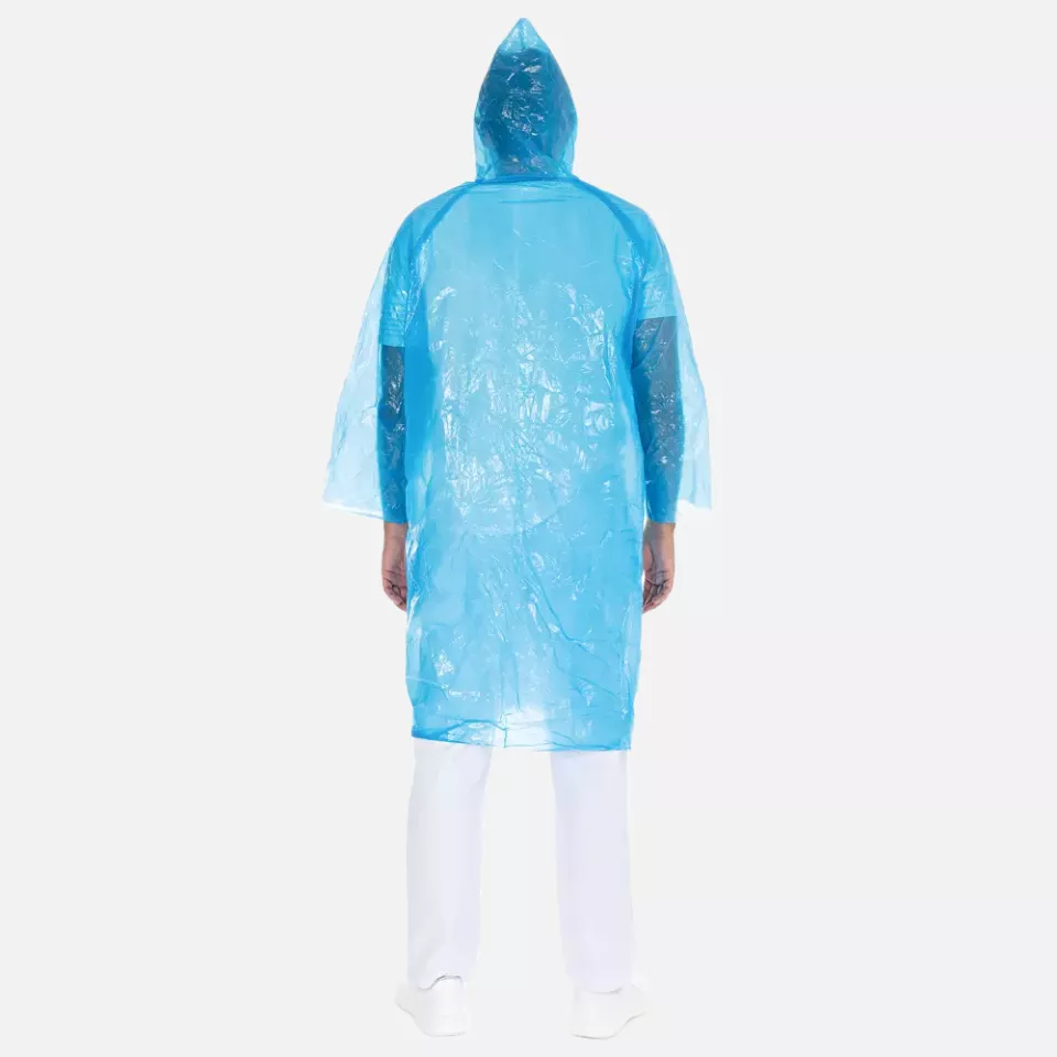 HygoNorm 27336, Light PE Visitor Gowns, With Hood, Blue, image 2, gallery thumbnail