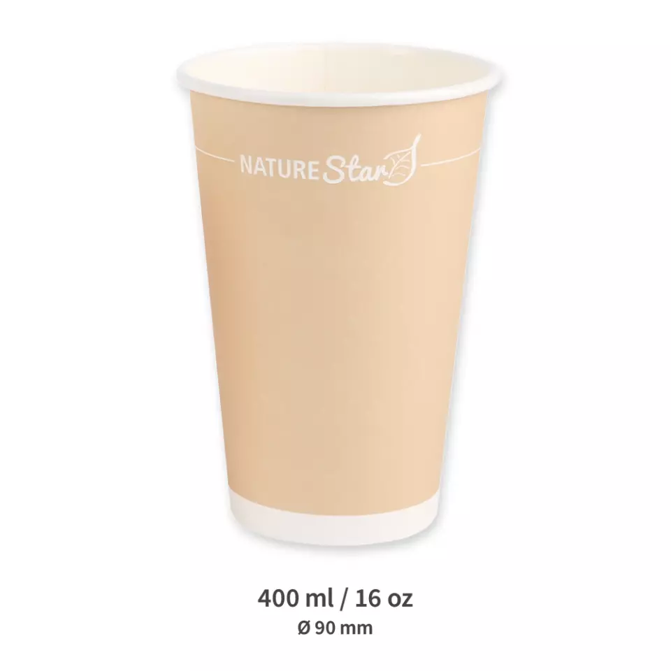 NATUREStar 403163, Organic Paperboard Coffee Cups, 400 ml / 16 oz, ø 90 mm