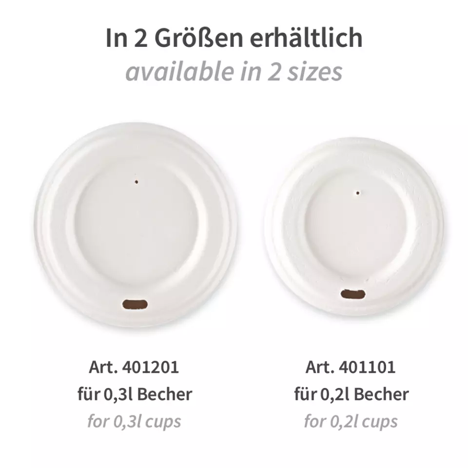 NATUREStar 401201, Organic Bagasse Drinking Cup Lids, Ø 90 mm, image 4, gallery thumbnail