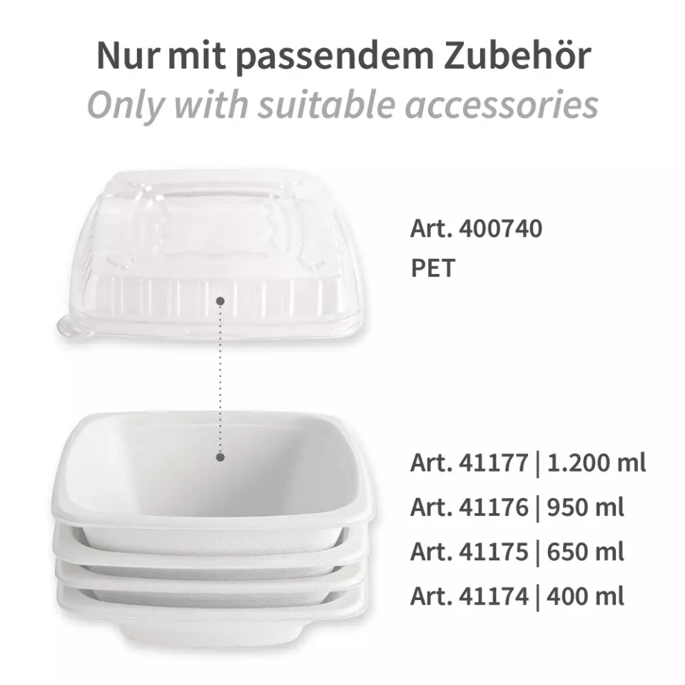 NATUREStar 41177, Bagasse Bio Quadratische Schalen, 180 x 90 mm, 1,25 ml, image 5, gallery thumbnail