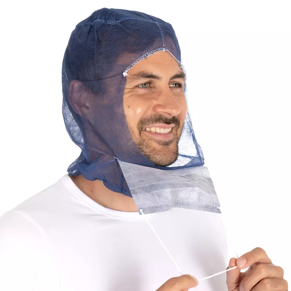 HygoNorm 132016, Astro Eco PP Caps with 2-ply Face Mask, Dark Blue