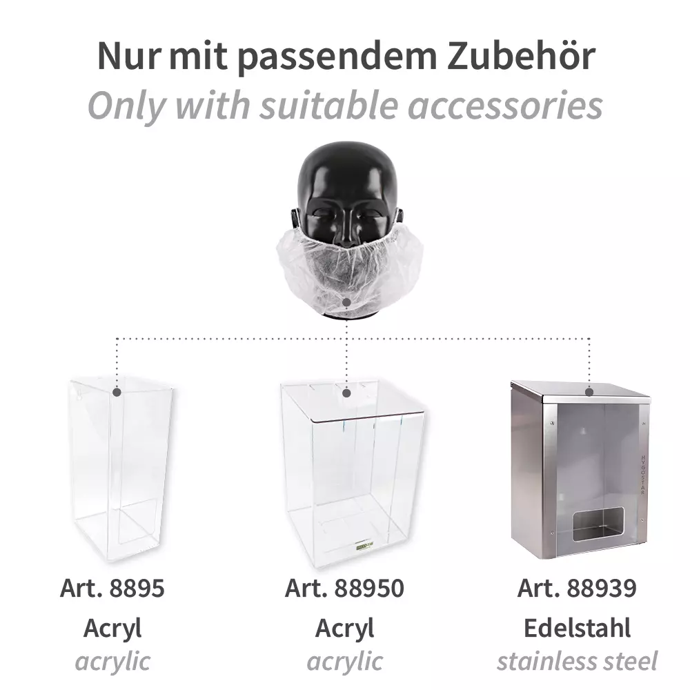 HygoStar 29220, PP Earloop Beard Covers, White, image 4