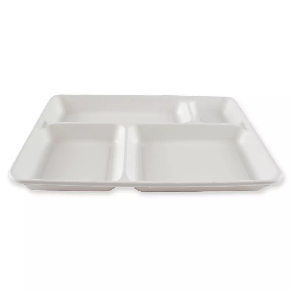 NATUREStar 411444, Organic Bagasse Menu Tray, 4-Compartments, 370 x 270 mm, Rectangular, image 3