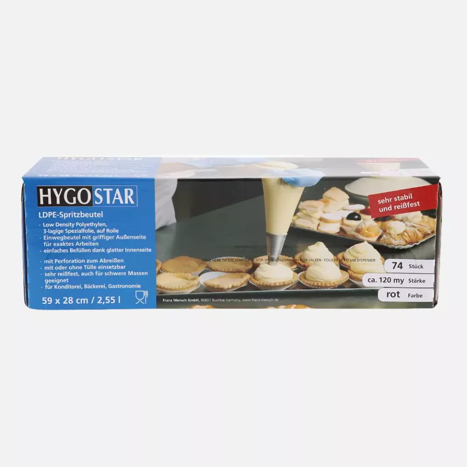 HygoStar 32005, Hot LDPE Pastry Tubes, 59 x 28 cm, Red, image 2, gallery thumbnail