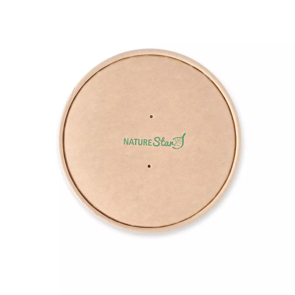 NATUREStar 416115, Organic Caesar Kraft Paper/PLA Lids, ø 150 mm