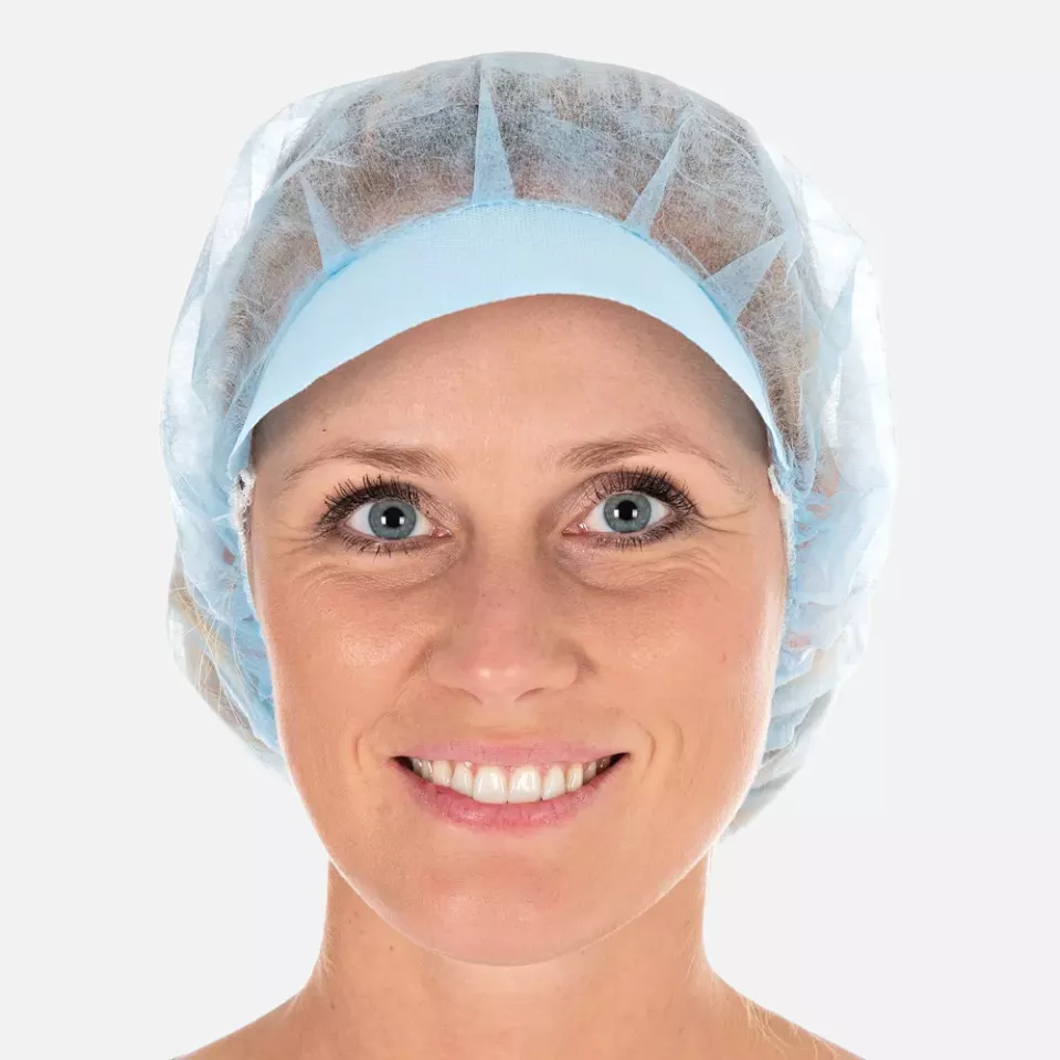 HygoNorm 12816, Light PP Peaked Bouffant Caps, ø 48 cm, Blue, image 1, gallery thumbnail