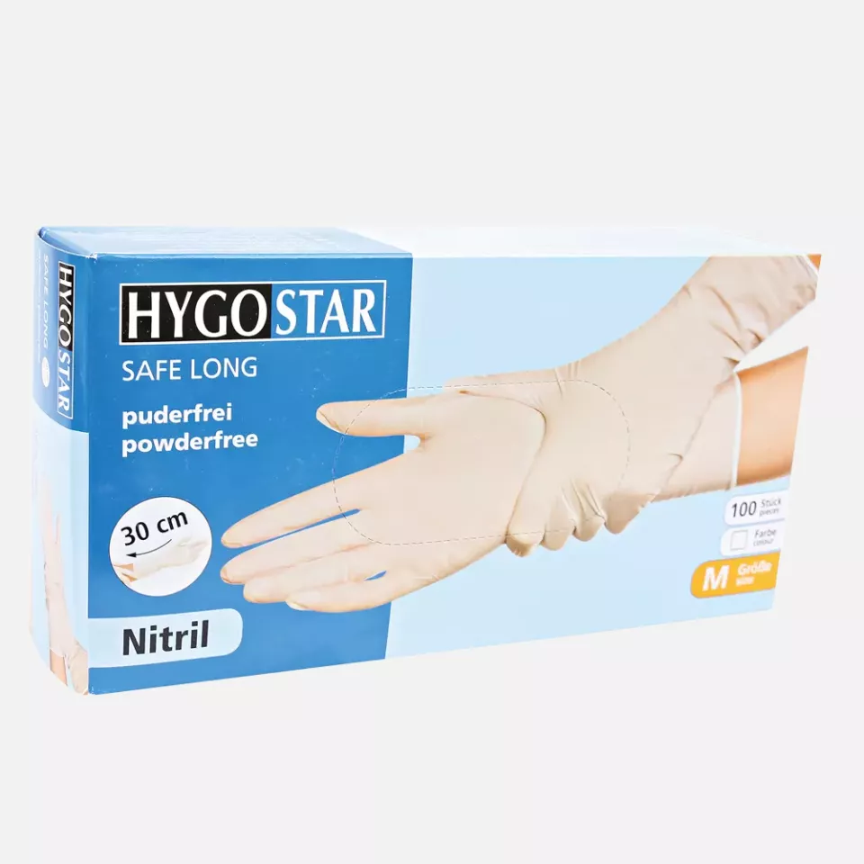 HygoStar 27003, Safe Long Nitrile Gloves, Powder-Free, image 2, gallery thumbnail