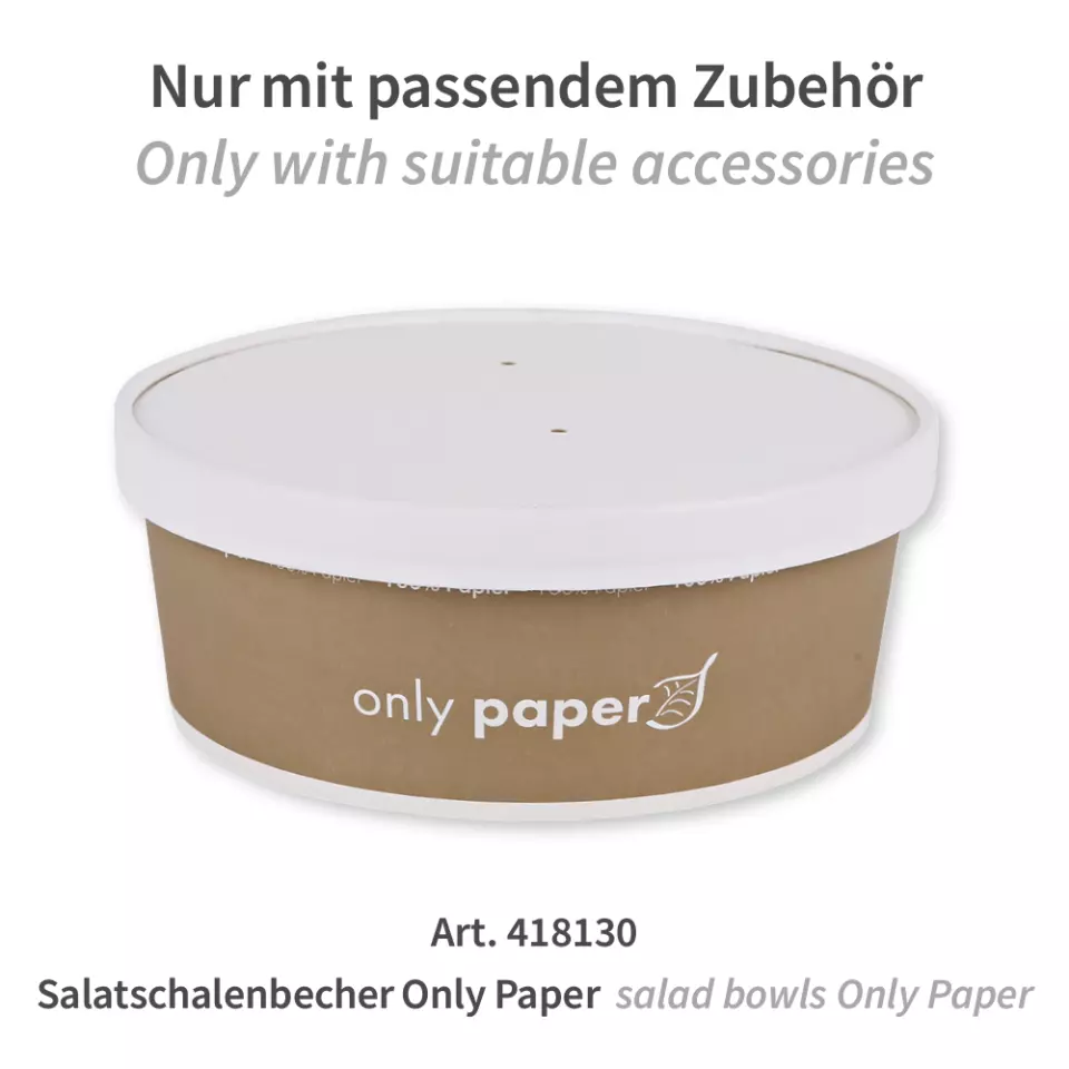 NATUREStar 418118, Organic Paperboard Lids for Salad Bowls, ø 185 mm, image 3, gallery thumbnail