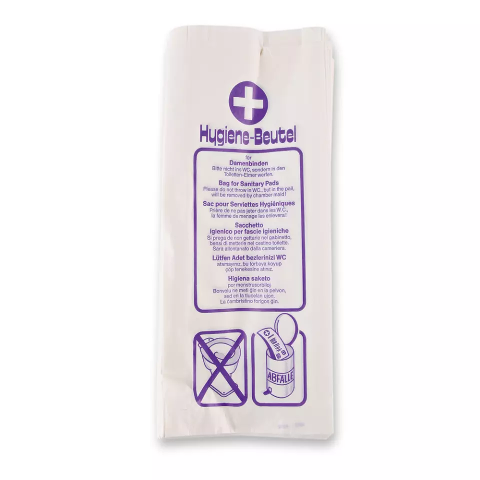 HygoStar 32288, Recycled Paper Hygiene Bag, White, image 1, gallery thumbnail