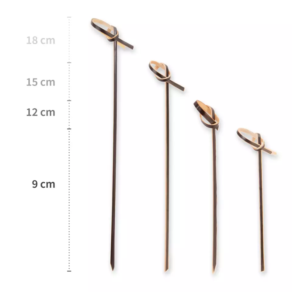 NATUREStar 38958, Organic Loop Bamboo Fingerfood Skewers, 150 mm, Black