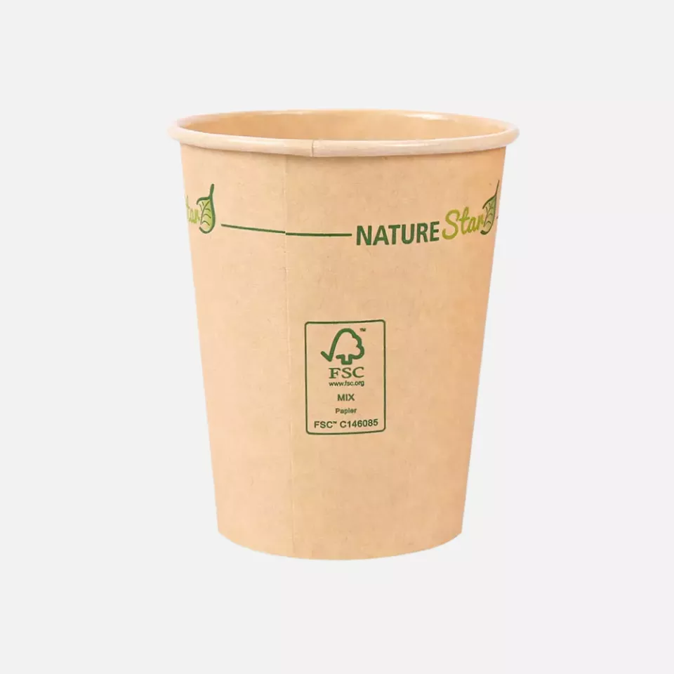 NATUREStar 406193, Mocca Bio-Kaffeebecher Kraftpapier/PLA, 200 ml / 8 oz, Ø 80 mm, FSC®-Mix, image 2, gallery thumbnail