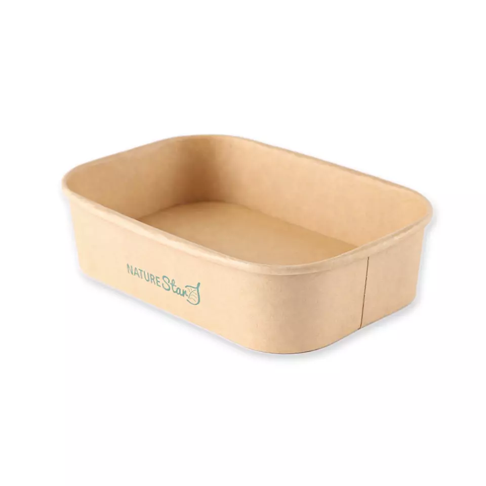 NATUREStar 417450, Organic Takeaway Kraft Paper/PE Trays, 500 ml, 172 x 120 x 41 mm, FSC®-mix, image 1, gallery thumbnail