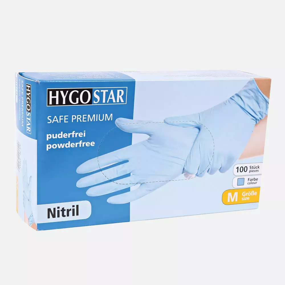 HygoStar 27021, Safe Premium Powder-Free Nitrile Gloves, 11/XXL, Blue, image 2