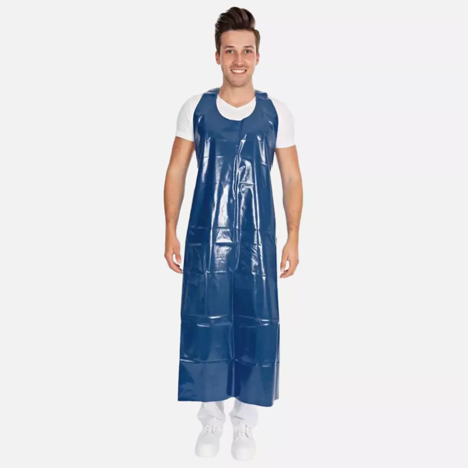 HygoStar 235162, Disposable Detectable LDPE Aprons, 140 x 75 cm, Blue, image 1, gallery thumbnail