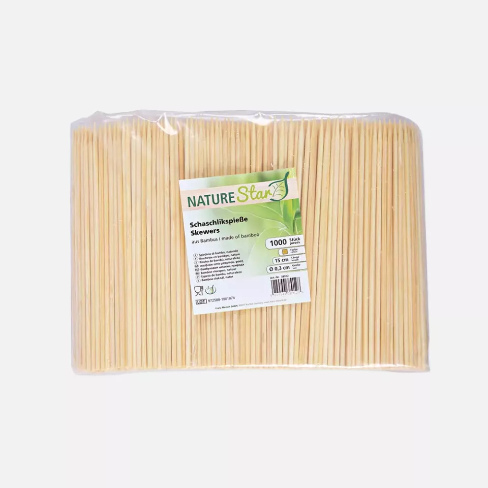NATUREStar 38912, Organic Bamboo Skewers, ø 3 mm, 150 mm, image 2, gallery thumbnail