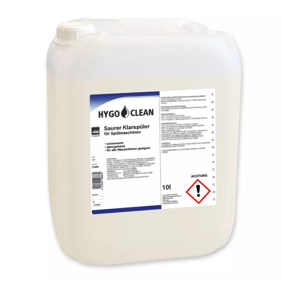 HygoClean 31680, Acid Dishwasher Rinse Aid, 10 l, image 1, gallery thumbnail
