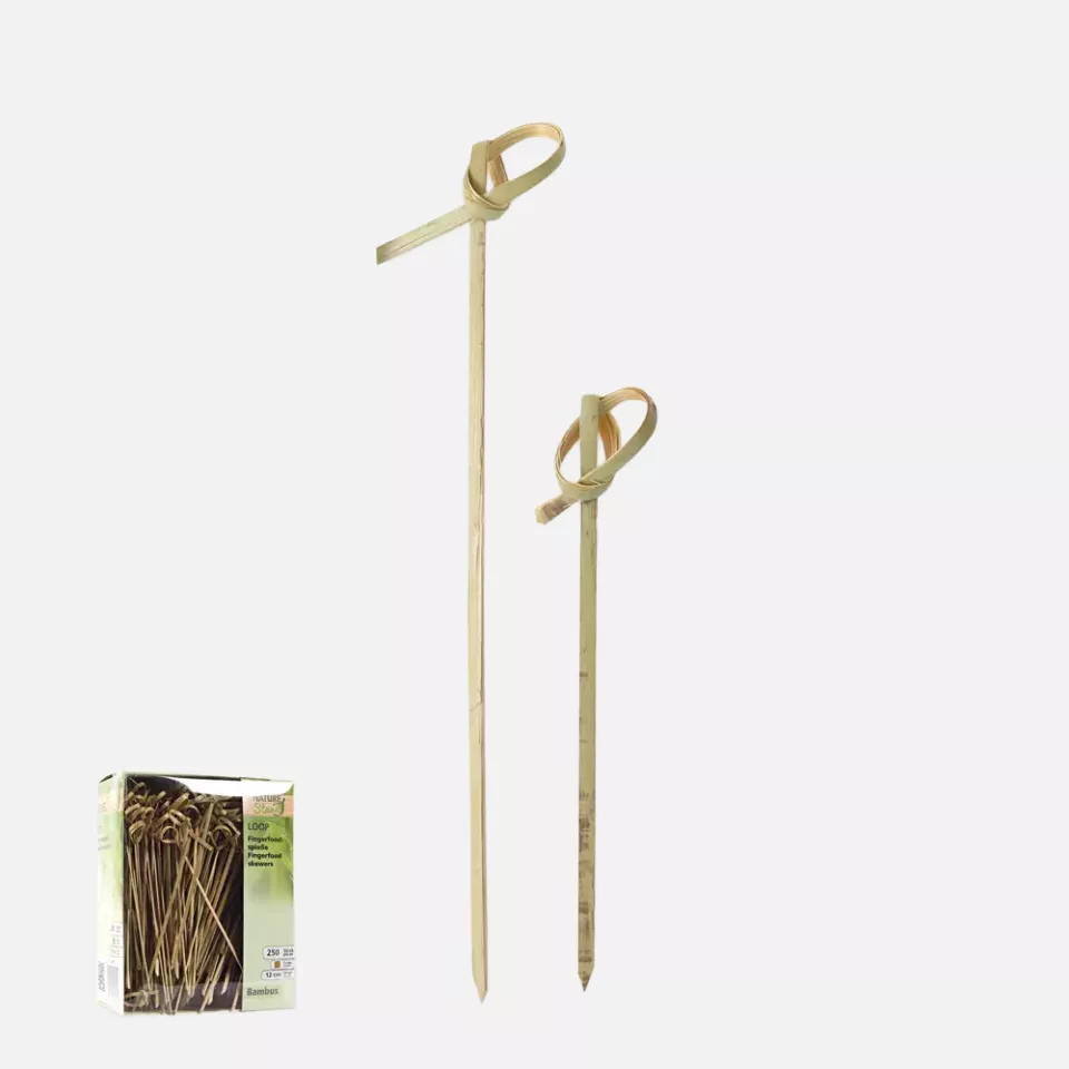NATUREStar 389671, Loop Organic Bamboo Fingerfood Skewers, 120 mm, Natural, image 1, gallery thumbnail