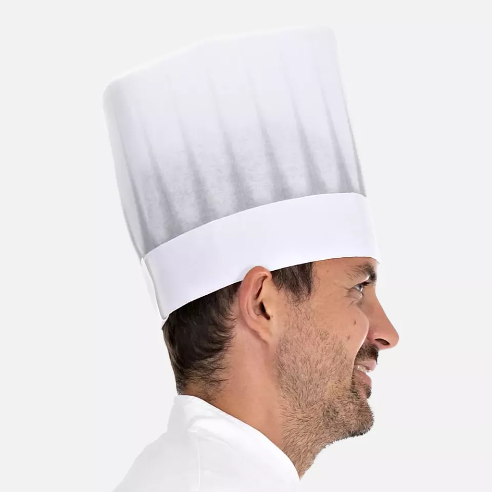 HygoStar 0970, Europa Extra Viscose Chef's Hat, 22 cm, White, Exposed, image 3, gallery thumbnail