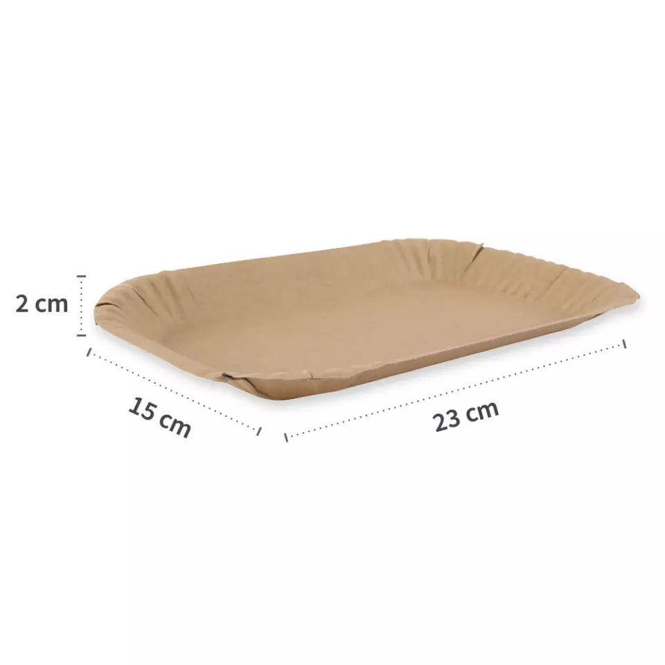 Franz Mensch 415195, Organic Kraft Paper Trays, Rectangular, 150 x 230 x 20 mm, FSC®-mix, image 3, gallery thumbnail