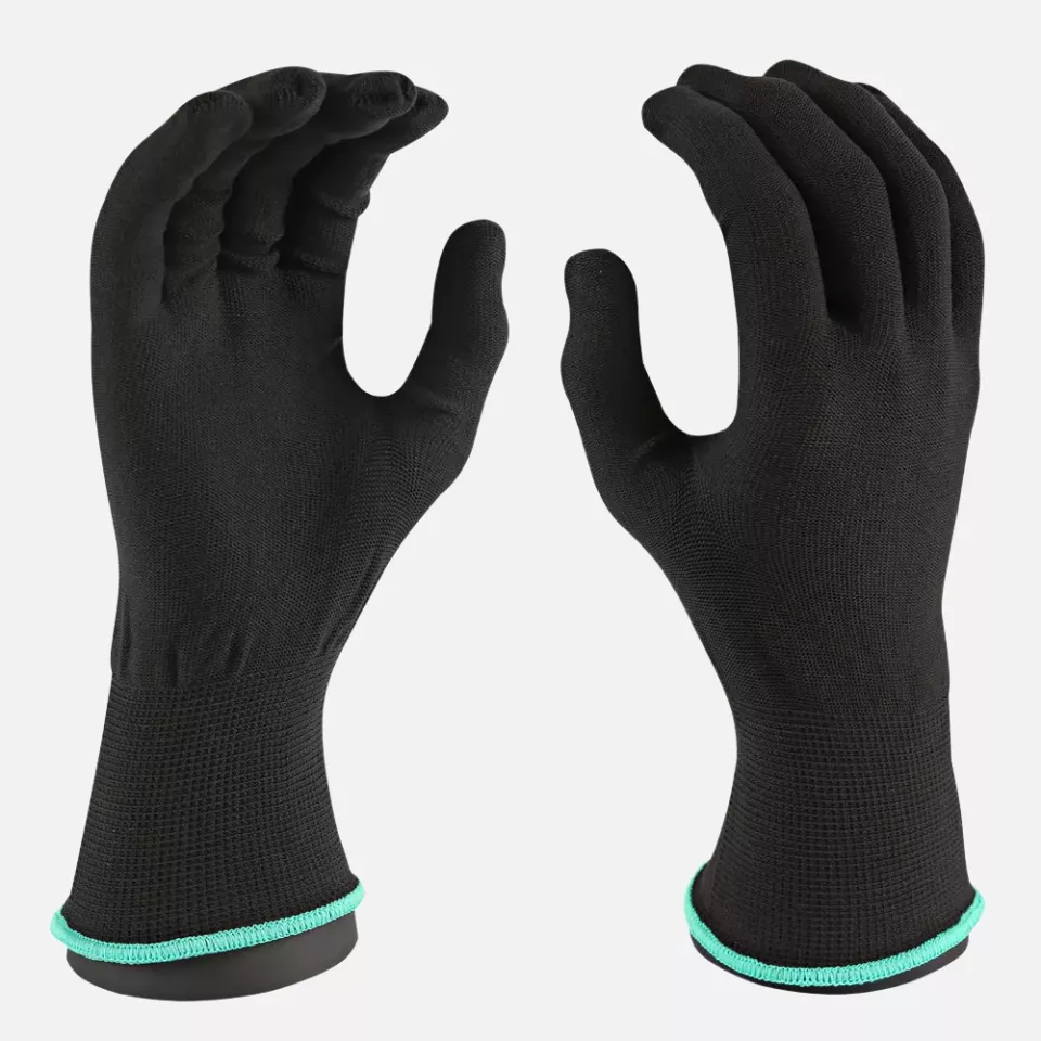 HygoStar 332825, Allfood Fine Knitted Nylon Gloves, 9/L, Black, image 1, gallery thumbnail