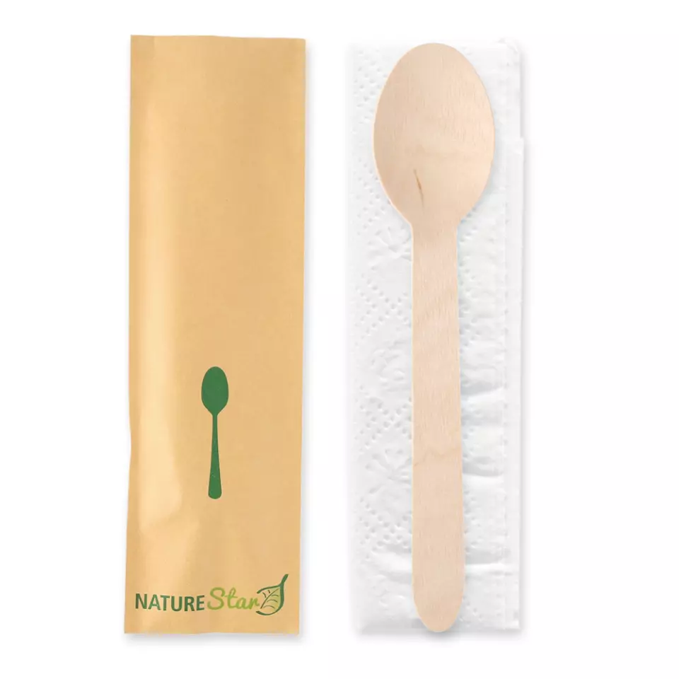 NATUREStar 388602, Spoon Wood Cutlery Sets, Organic, FSC® 100%, image 1, gallery thumbnail