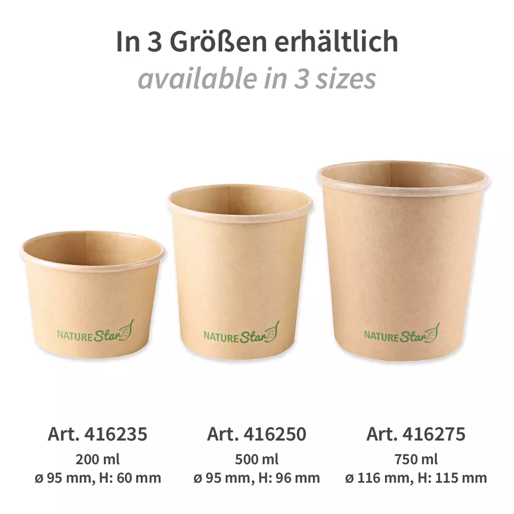 NATUREStar 416250, Minestrone Organic Soup Cups, 500 ml, ø 97 mm, 96 mm, Kraft Paper/PLA, image 7