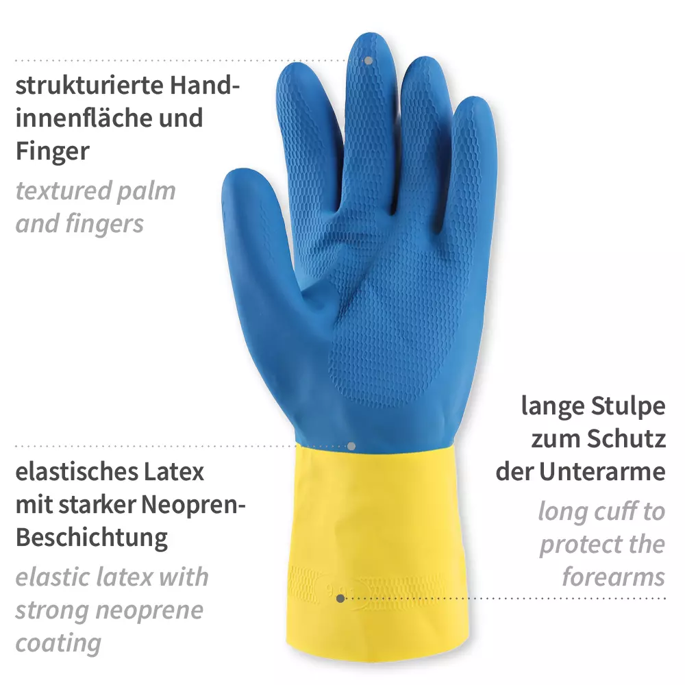 Franz Mensch 25013, Dualprene Chemical Protection Latex/Neoprene Gloves, image 2