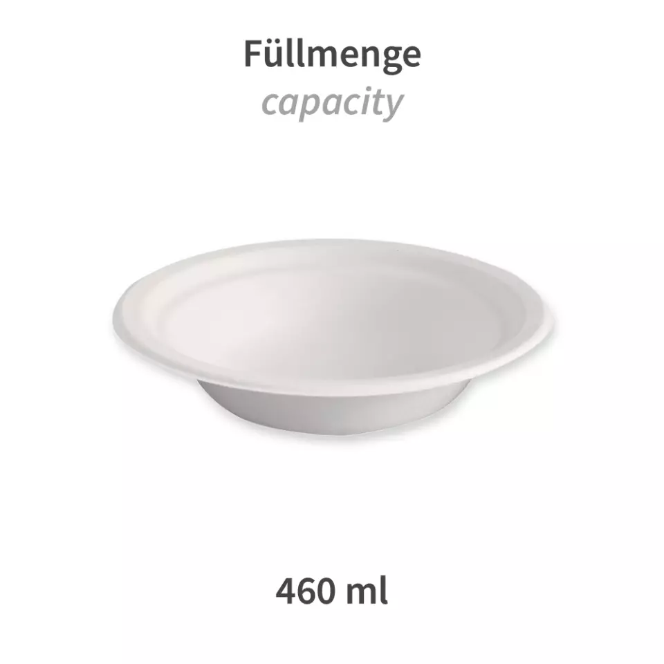 NATUREStar 41146, Organic Flat Round Bagasse Bowls, 460 ml, Ø 180 mm, image 2, gallery thumbnail
