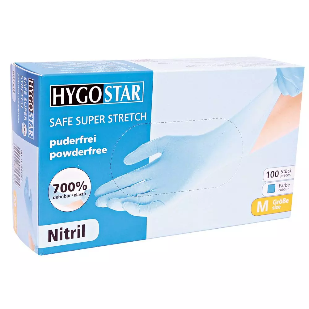 HygoStar 261081, Safe Super Stretch Nitrile Gloves, Powder-Free, image 1