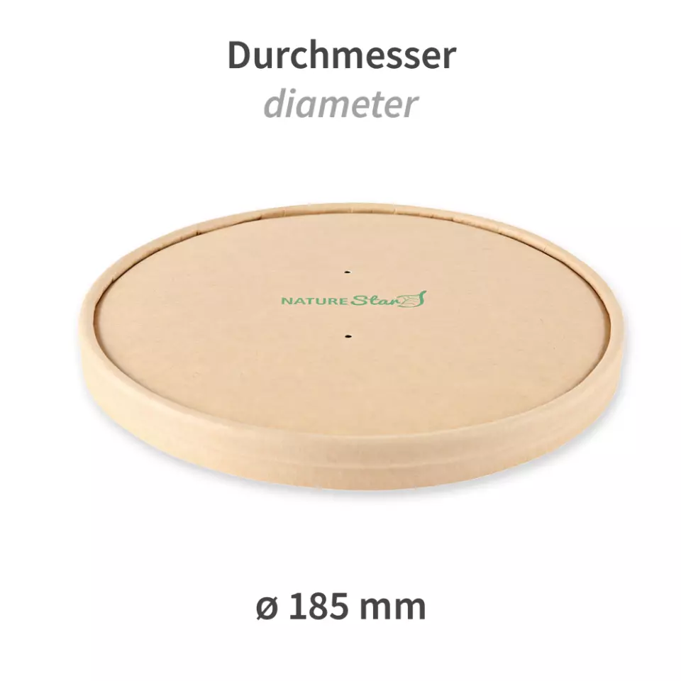 NATUREStar 416118, Caesar Organic Lids, ø 185 mm, Kraft Paper/PLA, image 2, gallery thumbnail