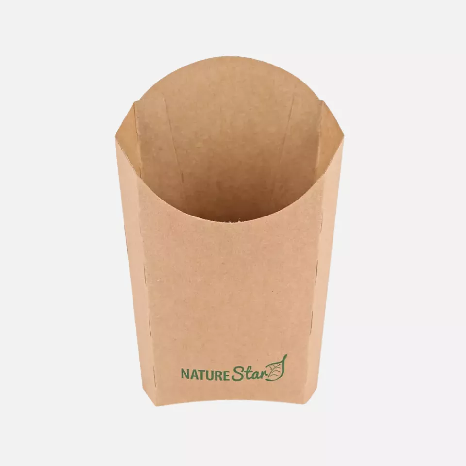 NATUREStar 417722, Organic Kraft Paper/PE Fries Boxes, 90 x 55 x 152 mm, FSC®-Mix, image 1, gallery thumbnail