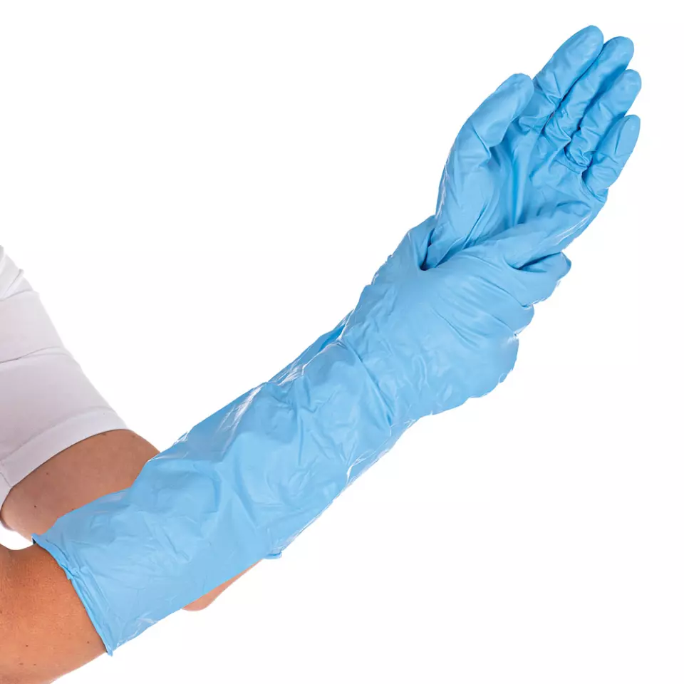 HygoStar 270031, Extra Safe Superlong Nitrile Gloves, Powder-free, image 1, gallery thumbnail