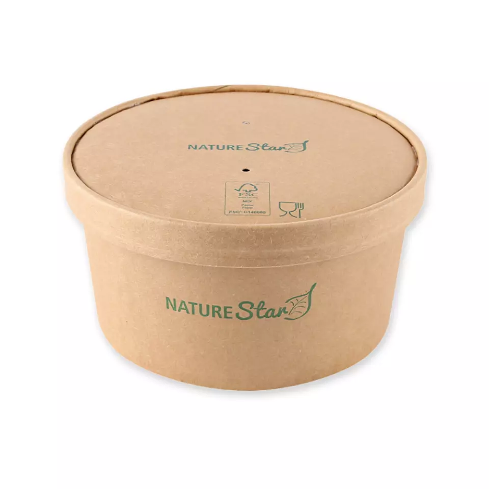 NATUREStar 417100, Caesar Organic Kraft Paper/PE Salad Bowls, 1000 ml, Ø 150 mm, FSC®-mix, image 5, gallery thumbnail