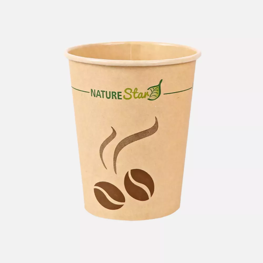 NATUREStar 406193, Mocca Bio-Kaffeebecher Kraftpapier/PLA, 200 ml / 8 oz, Ø 80 mm, FSC®-Mix, image 1