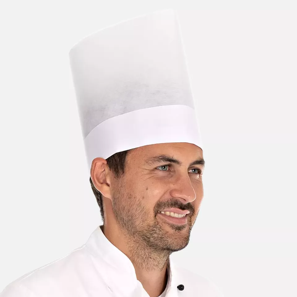 HygoStar 0971, Europa Extra Chef's Hat, 22 cm, White (Viscose, Exposed), image 2, gallery thumbnail