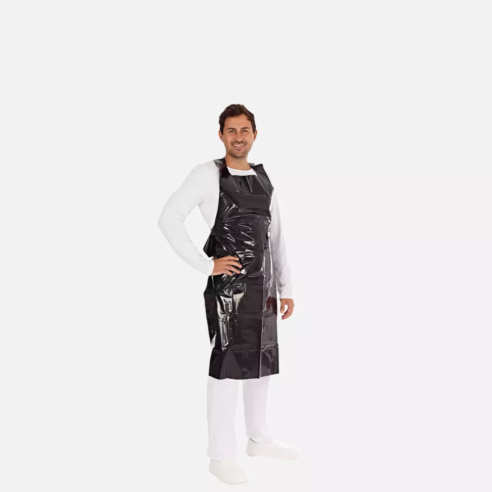 HygoStar 23528, Disposable LDPE Aprons, 140 x 75 cm, Black, 60 my, image 2