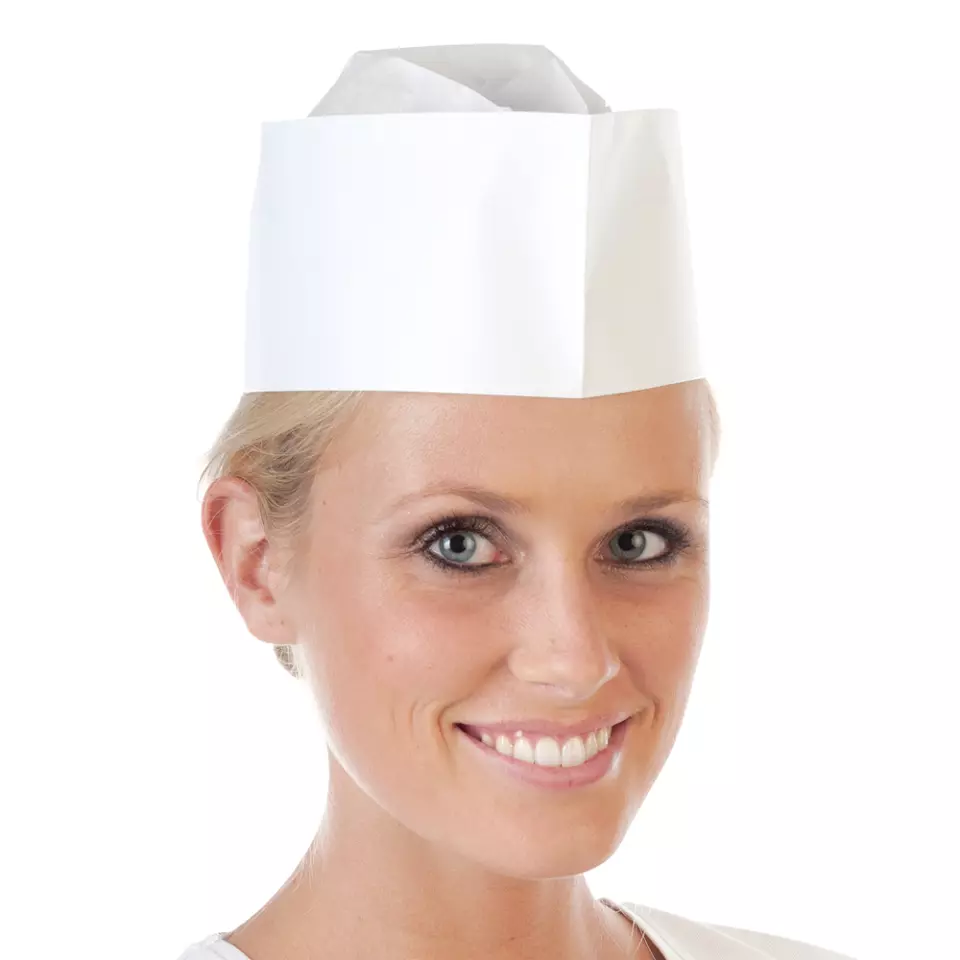 HygoNorm 1058, Service Paper Forage Hats, White, image 1, gallery thumbnail