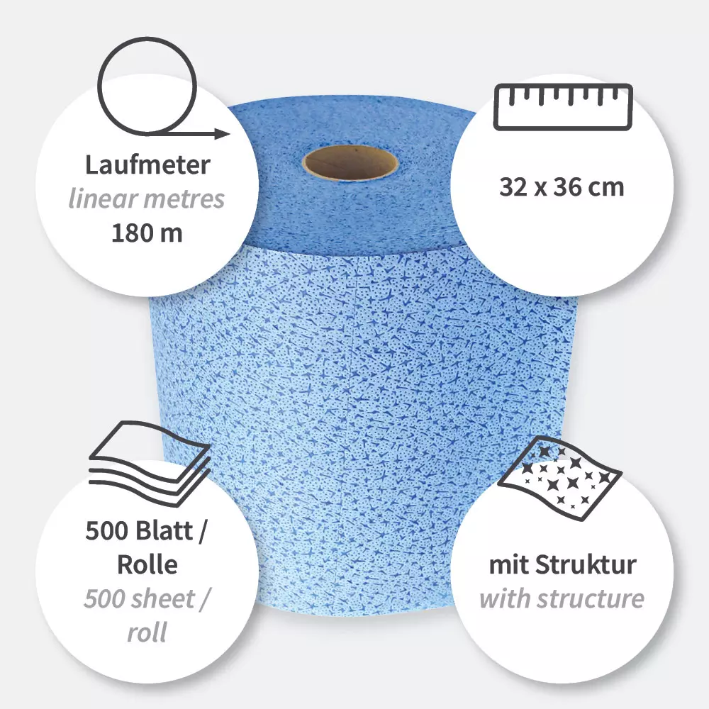 HygoClean 317860, PP Cleaning Cloths, Roll, Blue, image 3