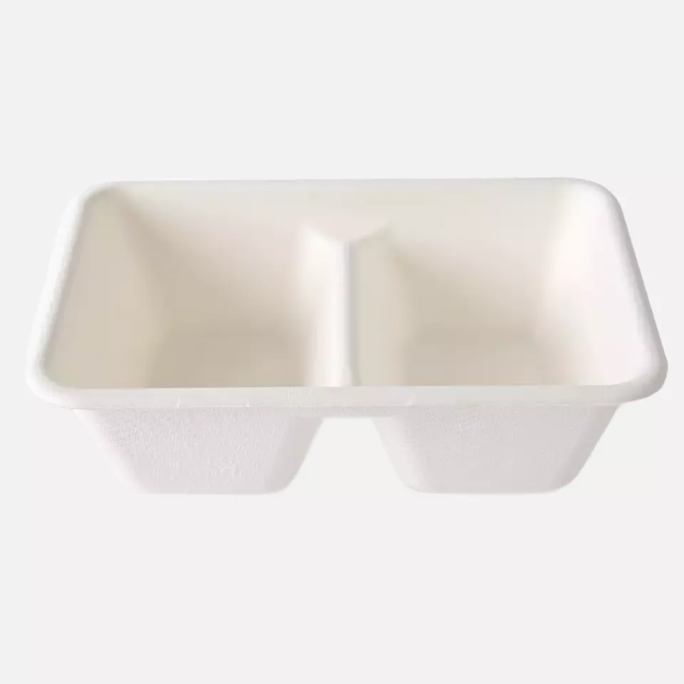 NATUREStar 41153, Organic Trays, 2 Compartments, Bagasse, 180 x 122 x 53 mm, 630 ml, image 1, gallery thumbnail