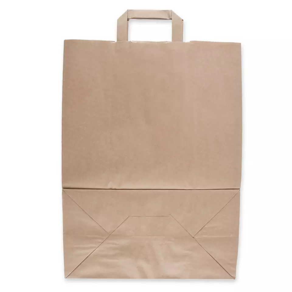 NATUREStar 35564, Kraft Organic Paper Carrier Bags, 320 + 170 x 440 mm, Brown, image 4, gallery thumbnail