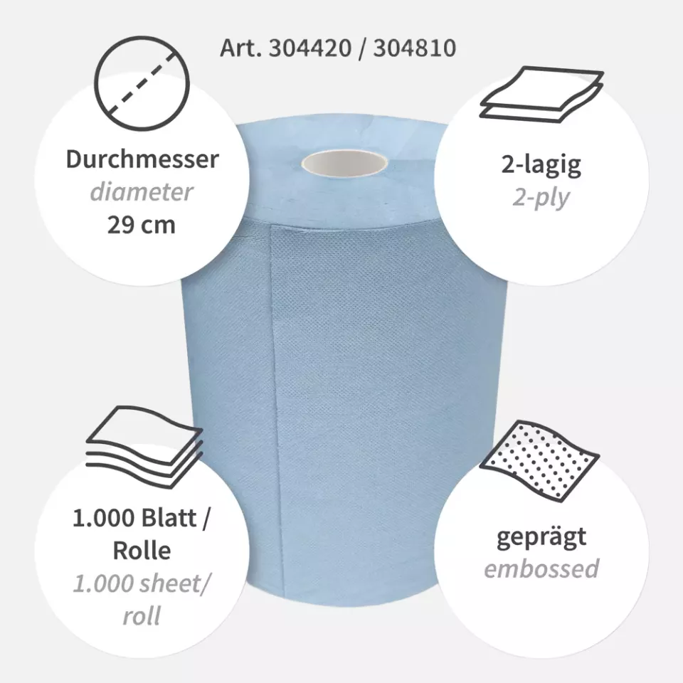 HygoClean 304810, 2-Ply Cleaning Papers, Blue, Recycled Paper, image 3, gallery thumbnail