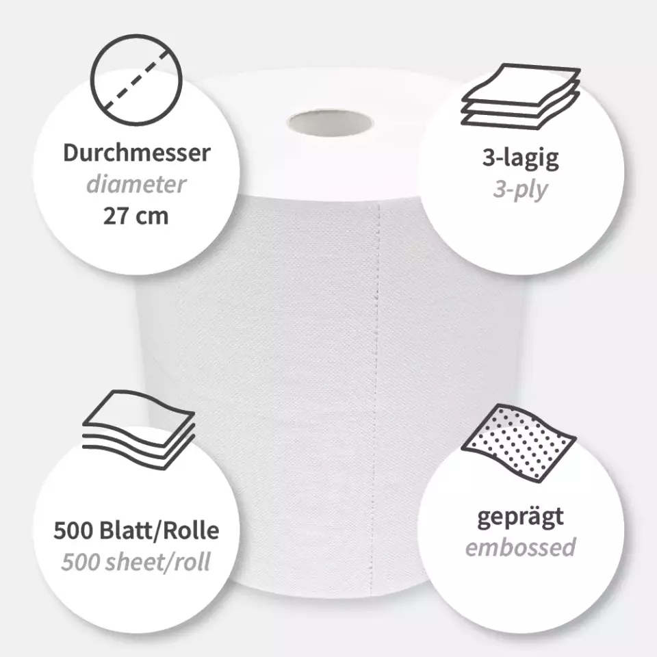 HygoClean 304417, Allfood 3-Ply Cellulose Cleaning Papers, FSC®-Mix, White, image 3, gallery thumbnail