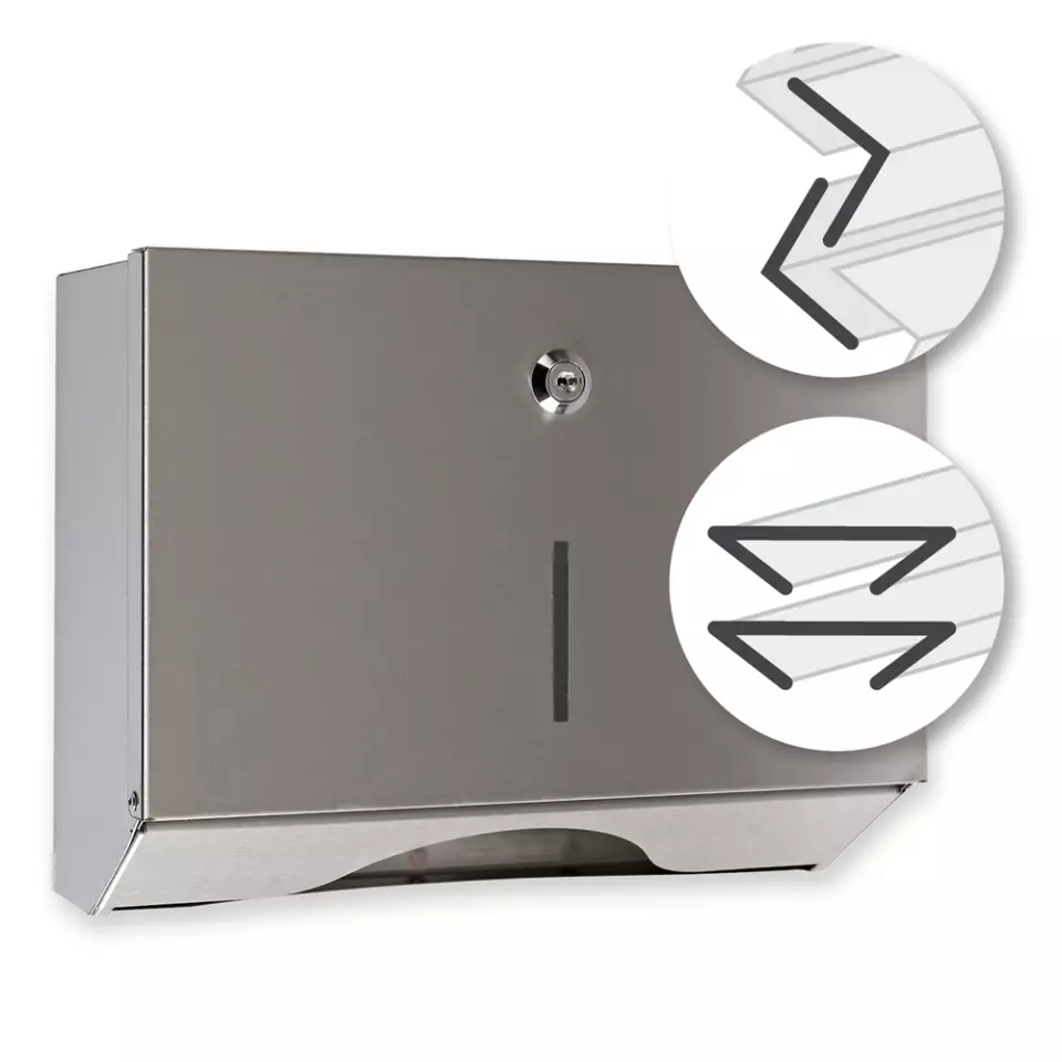 Hygostar 889650, C/V/ZZ-Fold Hand Towel Dispenser, Stainless Steel, image 1, gallery thumbnail