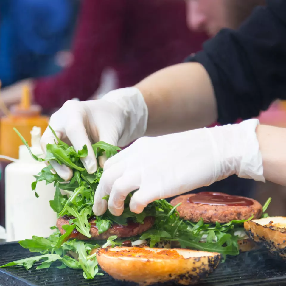 HygoStar 27029, Safe Light Nitrile Gloves, Size 11/XXL, White, Powder-Free, image 3, gallery thumbnail