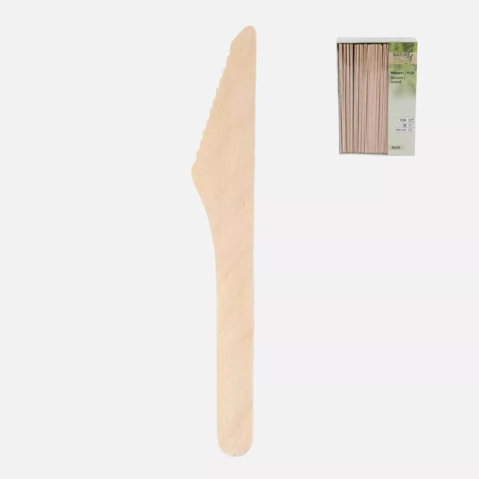 NATUREStar 38855, Organic Wood Knives, 160 mm, Dispenser Box, image 1, gallery thumbnail
