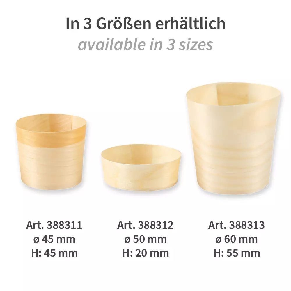 NATUREStar 388312, Organic Wooden Fingerfood Bowl, Ø 50 mm, 20 mm, image 3